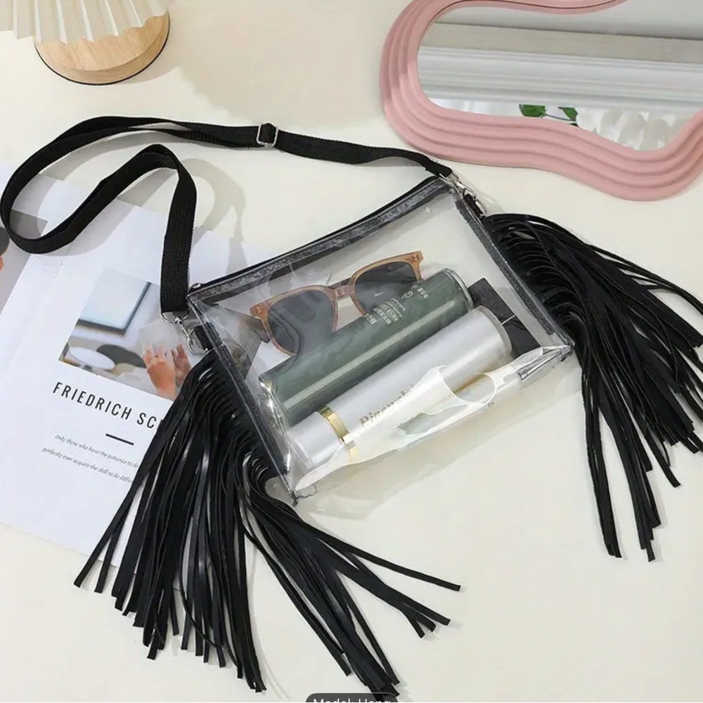 Clear Fringe Crossbody Bag crossbody
